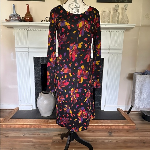 VTG Angela Missoni Wool Floral Long Sleeve Dress Italy Sustainable Flawed Gem S - Picture 1 of 13